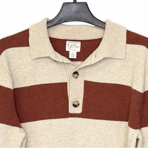J. Crew Men's Rugged Merino Rugby Sweater (L) - Picture 3 of 7